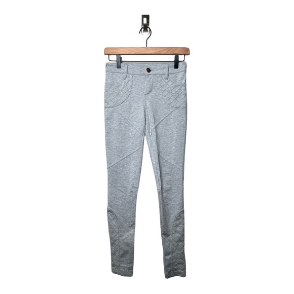 Free People Equestrian Quilted Soft Dove Gray Biker Babe Stretch Pants Size 24 - Picture 1 of 15